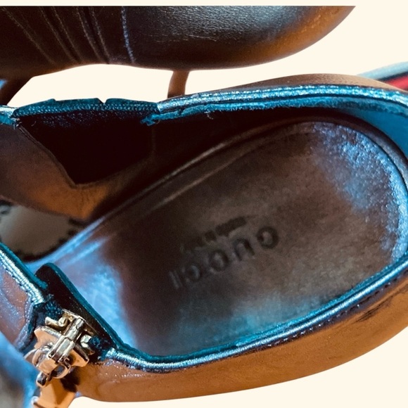 Gucci Drew Bronze Metallic Nappa Leather Pumps - Picture 3 of 8